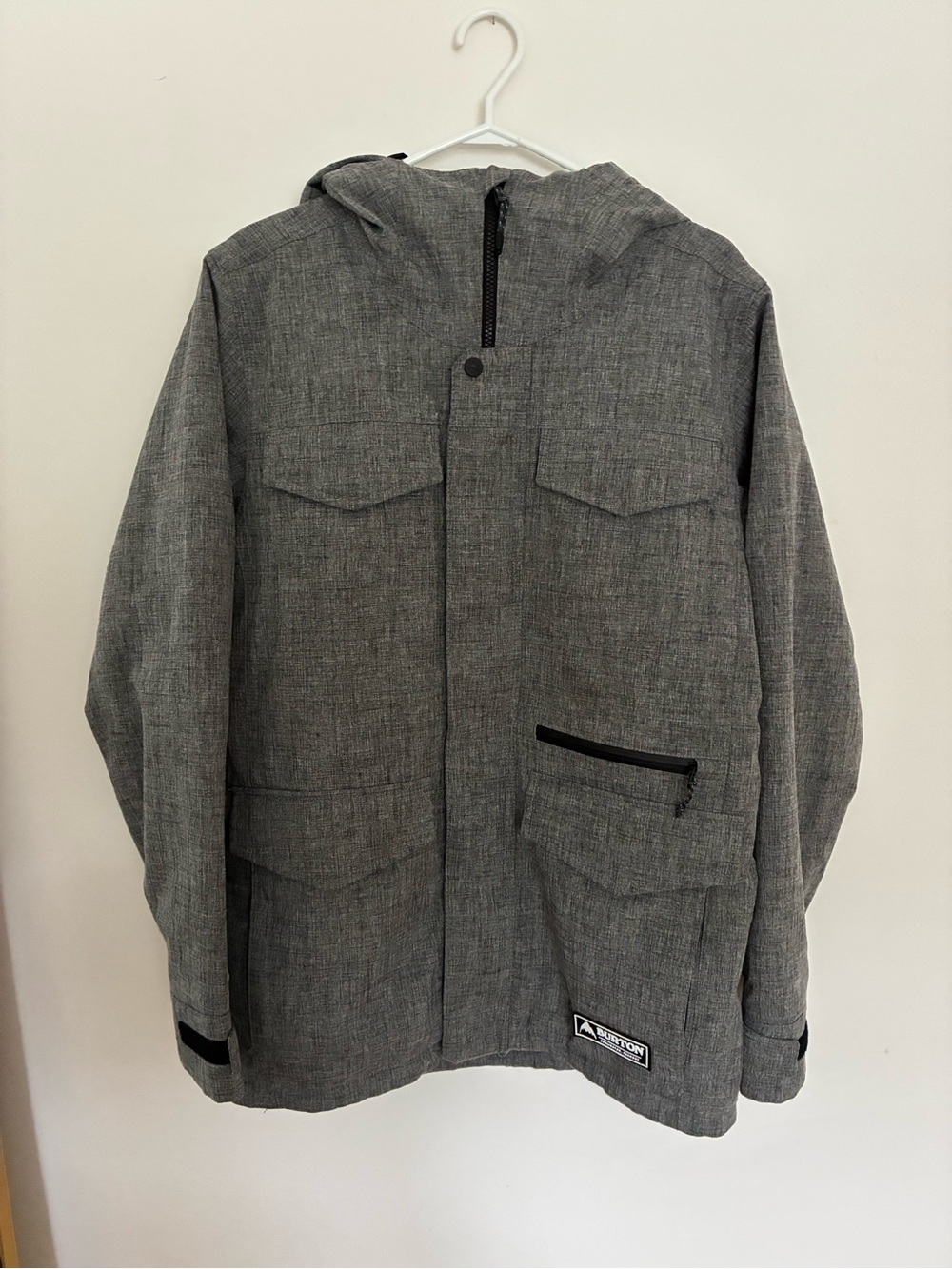 Burton Gray Hooded Snowboard Jacket